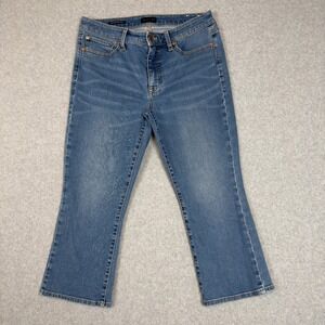 Talbots 8P Crop Flare Jeans Light Wash Mid Rise Capri Casual Petite